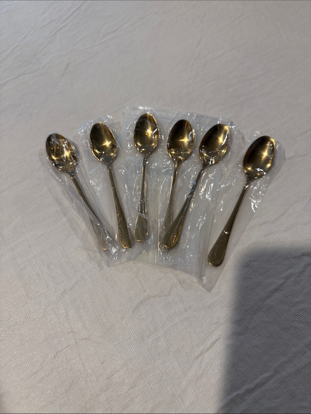 Gold Stainless Steel Dessert/Espresso Spoons - Set of 6